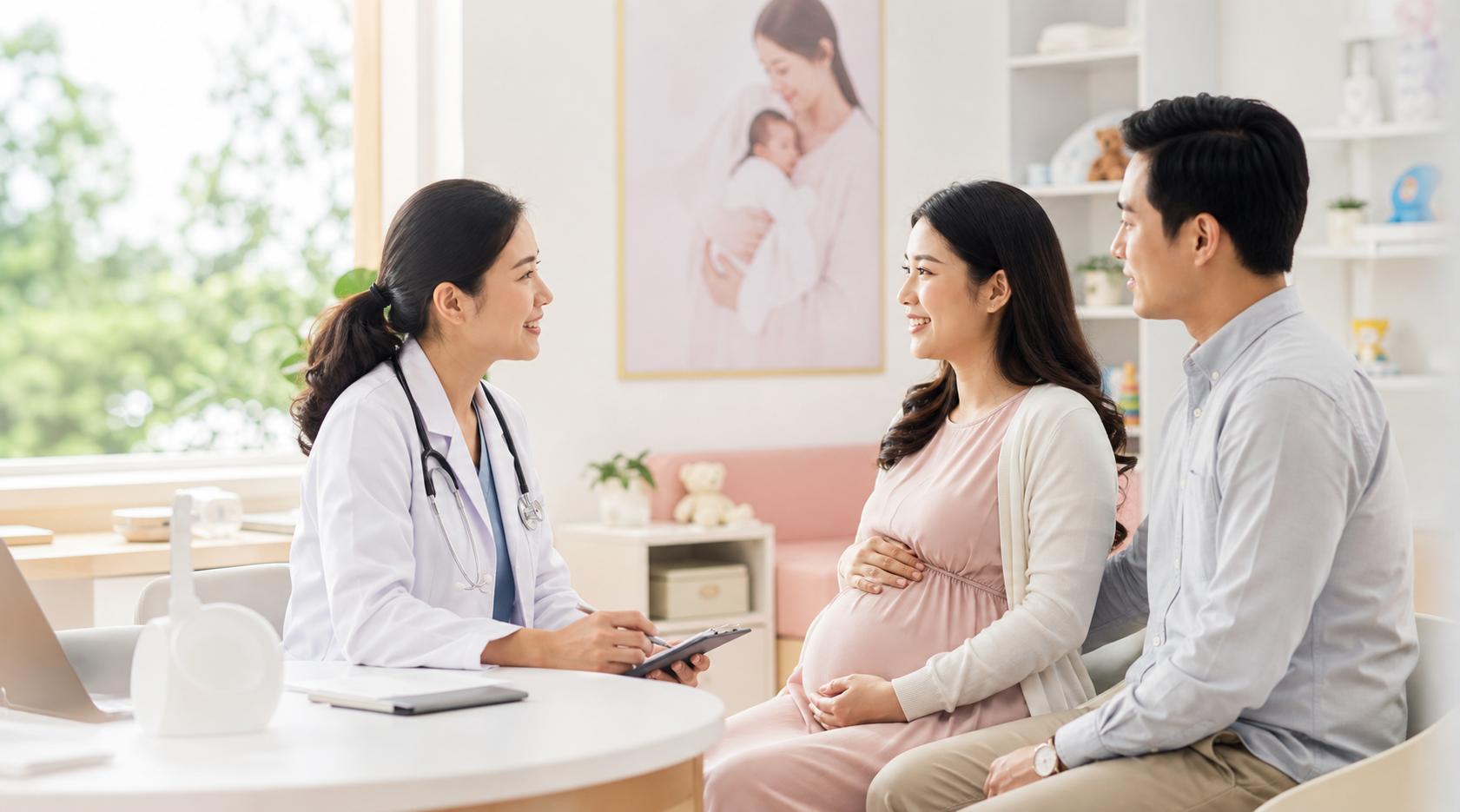 Bác sĩ GayaCare tư vấn cho mẹ và em bé trong phòng khám